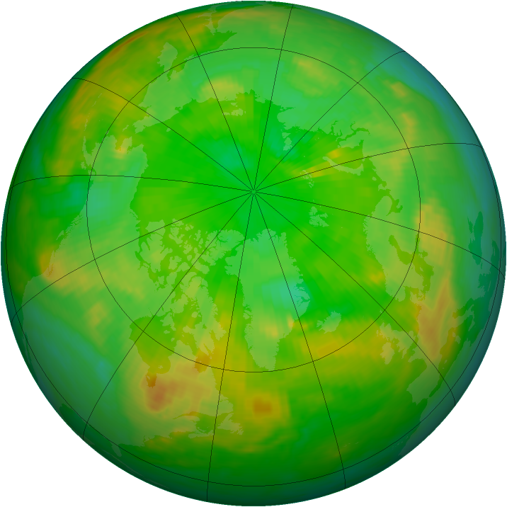 Arctic ozone map for 11 July 1980